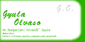 gyula olvaso business card